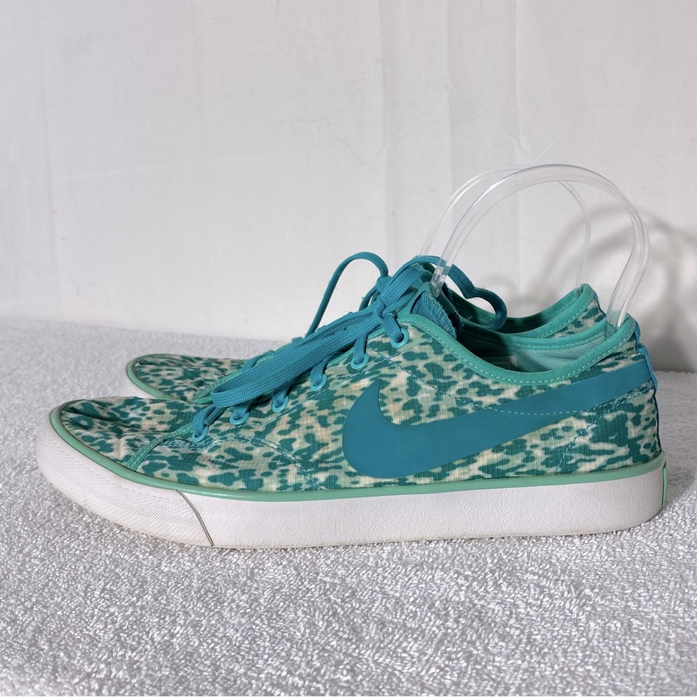 Nike Primo Court Turquoise Animal Print Lace Up Sneakers 9.5 Activewear - Picture 3 of 13